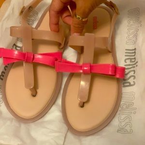 Melissa Pink Bow Sandals